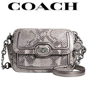 Coach Campbell Exotic Python Snakeskin Print Leather Crossbody Camera Bag Y2K